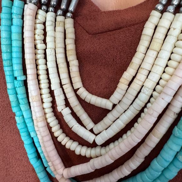 Unique Metal and Bead Necklace - Picture 3 of 11